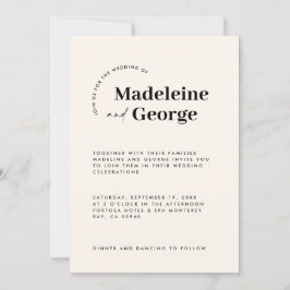 Moderne, elegante typografie zwart-wit save the date
