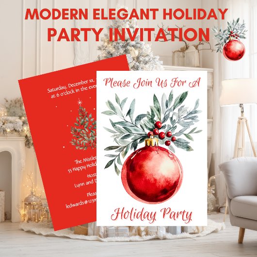 Moderne Elegante Uitnodiging Voor Een Kerstfeest