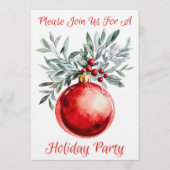 Moderne Elegante Uitnodiging Voor Een Kerstfeest (Voorkant)