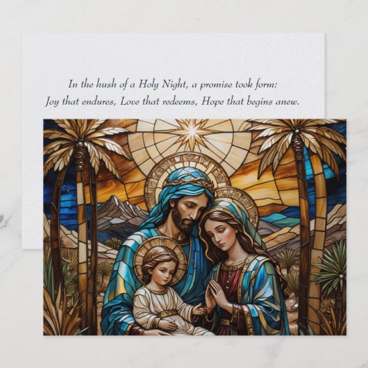 Moderne Elegante Unieke Kerststal geloof Kerstdag  Feestdagenkaart (Voorkant / Achterkant)