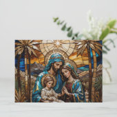 Moderne Elegante Unieke Kerststal Gezondheid Kerst Feestdagenkaart (Staand voorkant)