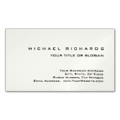 Moderne Elegante Unieke Vlakte Magnetisch Visitekaartje (Voorkant)