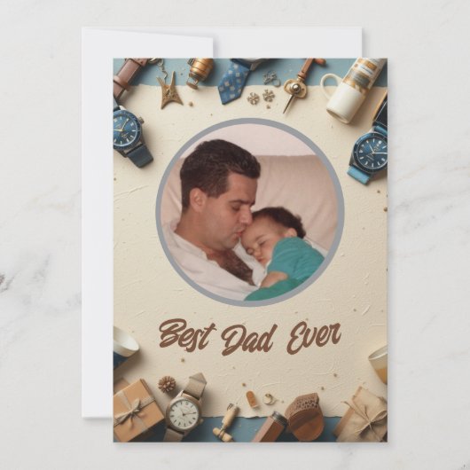 Moderne Elegante Vaderdag Kaart - Boodschap voor p (Voorkant)