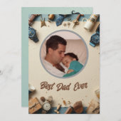 Moderne Elegante Vaderdag Kaart - Boodschap voor p (Voorkant / Achterkant)