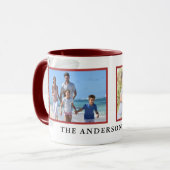 Moderne elegante vakantie groen foto kerst mok (Voorkant links)