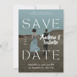 Moderne Elegante Vakantie Watercolor Wedding Save The Date