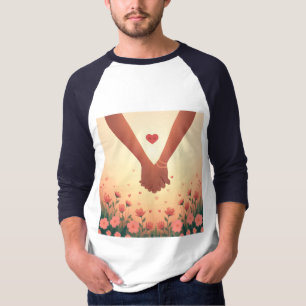 Moderne Elegante Valentijnsdag Romantische Liefde T-shirt