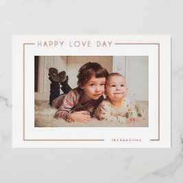 Moderne elegante Valentijnse fotokaart Folie Feestdagenkaart