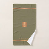 Moderne elegante varen groene chic monogrammed str bad handdoek (Handdoek)