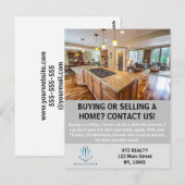 Moderne Elegante Vastgoedmakelaar Custom Postcard Briefkaart (Voorkant / Achterkant)