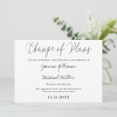 Moderne Elegante Verandering van Plannen Bruiloft Kaart (Staand voorkant)