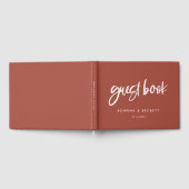 Moderne elegante verbrande baksteen bruiloft gastenboek (Volledig)