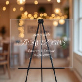 Moderne elegante verhaal begint bruiloft welkom acryl bord