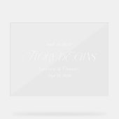 Moderne elegante verhaal begint bruiloft welkom acryl bord (Voorkant)