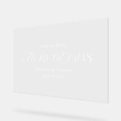 Moderne elegante verhaal begint bruiloft welkom acryl bord (Hoek)