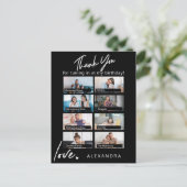 Moderne elegante verjaardag dank u fotocollage briefkaart (Staand voorkant)