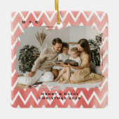 Moderne Elegante Verlovingsfotokeeper Keramisch Ornament (Voorkant)