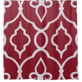 Moderne, elegante versieringen in bogundy, lichtgr douchegordijn (Voorkant)