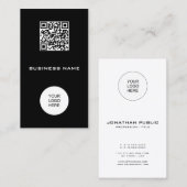 Moderne Elegante Verticale Sjabloon Barcode QR Cod Visitekaartje (Voorkant / Achterkant)