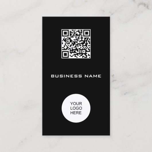 Moderne Elegante Verticale Sjabloon Barcode QR Cod Visitekaartje (Voorkant)