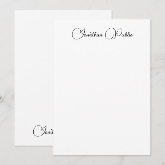 Moderne elegante verticale Sjabloon gecalligrafeer (Voorkant / Achterkant)