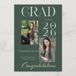 Moderne elegante vetgedrukte donkergroene graduele kaart