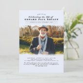 Moderne Elegante Viering van het Leven Begrafenisf Kaart (Staand voorkant)