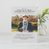 Moderne Elegante Viering van het Leven Begrafenisf Kaart (Staand voorkant)