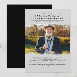 Moderne Elegante Viering van het Leven Begrafenisf Kaart