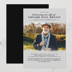 Moderne Elegante Viering van het Leven Begrafenisf Kaart