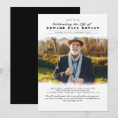 Moderne Elegante Viering van het Leven Begrafenisf Kaart (Voorkant / Achterkant)