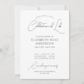 Moderne Elegante Viering van het Leven Uitnodiging (Voorkant)