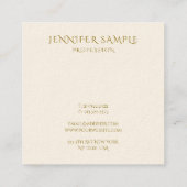 Moderne Elegante Vierkante Eenvoudige Sjabloon Gou Vierkante Visitekaartje (Achterkant)