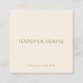 Moderne Elegante Vierkante Eenvoudige Sjabloon Gou Vierkante Visitekaartje (Voorkant)