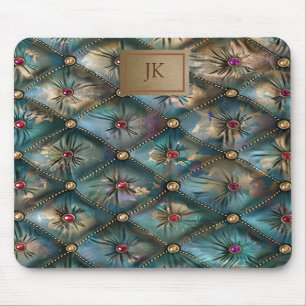 Moderne Elegante Vintage Leren Kleurrijke Diamante Muismat