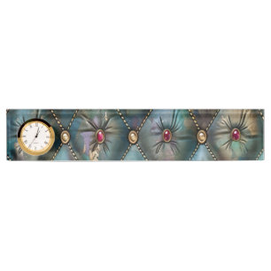 Moderne Elegante Vintage Leren Kleurrijke Diamante Naambordje