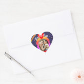 Moderne Elegante VIP Aangepaste Foto Bruiloft Stic Hart Sticker (Envelop)