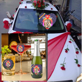 Moderne Elegante VIP Aangepaste Foto Bruiloft Stic Hart Sticker