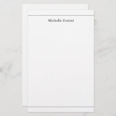 Moderne Elegante Vlakke Minimalist Briefpapier (Voorkant / Achterkant)