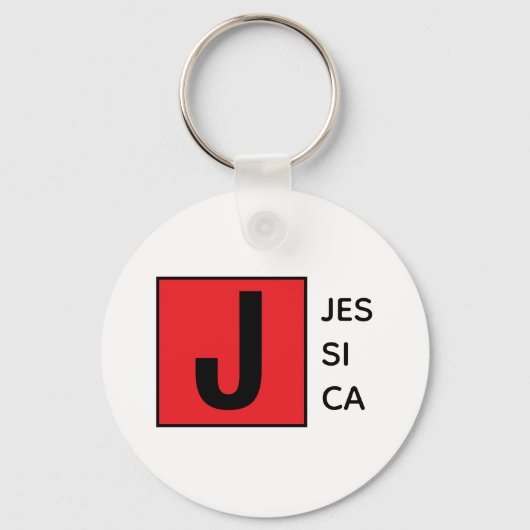 Moderne Elegante Vlakke Professionele Monogram Sleutelhanger (Voorkant)