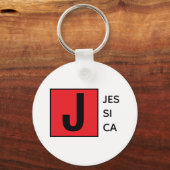 Moderne Elegante Vlakke Professionele Monogram Sleutelhanger (Voorkant)