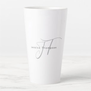 Moderne Elegante Vlakke Professionele Naam Monogra Latte Mok