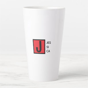 Moderne Elegante Vlakke Professionele Naam Monogra Latte Mok