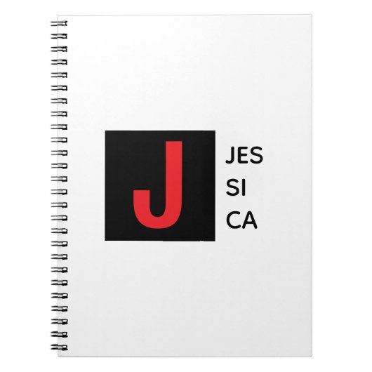 Moderne Elegante Vlakke Professionele Naam Monogra Notitieboek (Voorkant)