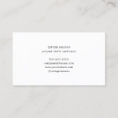 Moderne Elegante Voedingsdeskundige Persoonlijke C Visitekaartje (Achterkant)