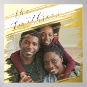 Moderne Elegante Voeg Foto Toe Familie Portret Met Folie Afdrukken (Voorkant)