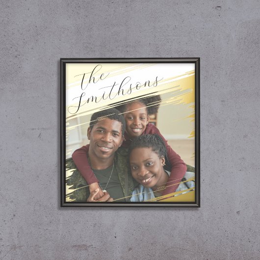 Moderne Elegante Voeg Foto Toe Familie Portret Met Folie Afdrukken