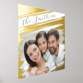 Moderne Elegante Voeg foto toe Familieportret met  Folie Afdrukken (Laagn)