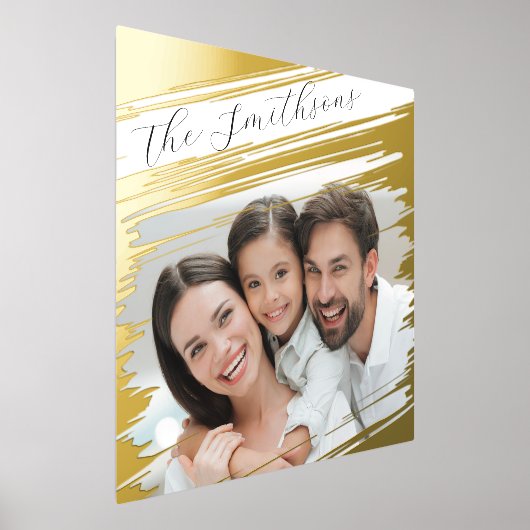 Moderne Elegante Voeg foto toe Familieportret met  Folie Afdrukken (Laagn)