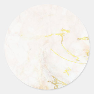 Moderne Elegante Voeg Uw Tekst Toe Goud Marmer Bla Ronde Sticker